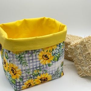 Fabric Baskets / Fall Kitchen Decor / Storage and Organizer Bin / Fabric Bin